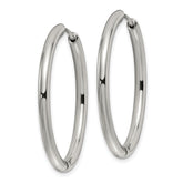Chisel Stainless Steel Polished 3mm Hinged Hoop Earrings